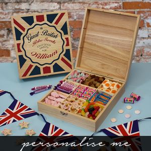 Great British Retro Sweets Box. Lifestyle Photo